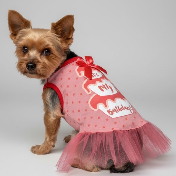 None Other - ITS MY BIRTHDAY Pink Doggy Tutu Dress